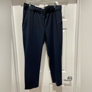 Woman’s Navy Stretch Drawstring Pants, Ankle Length. Worn once, size L